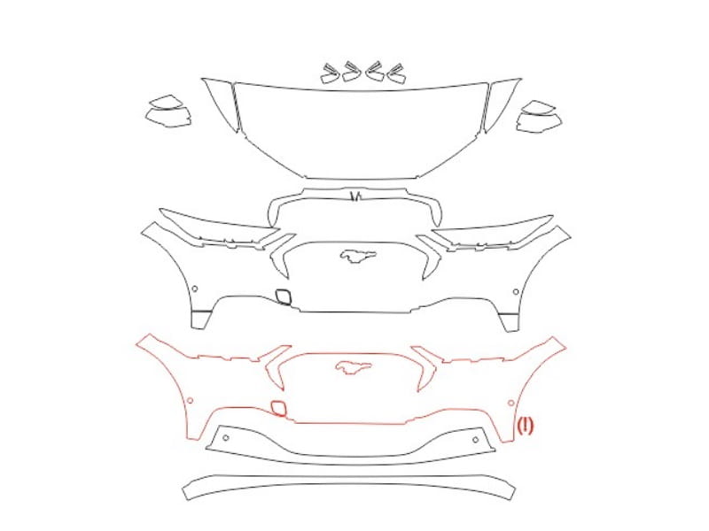 Formatki PPF do karoserii Ford Mustang Mach-E (2021) 4 – zestaw