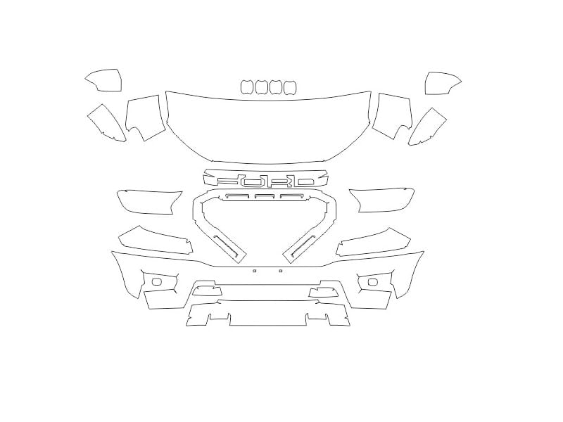 Formatki PPF do karoserii Ford Ranger (2019) Raptor – zestaw