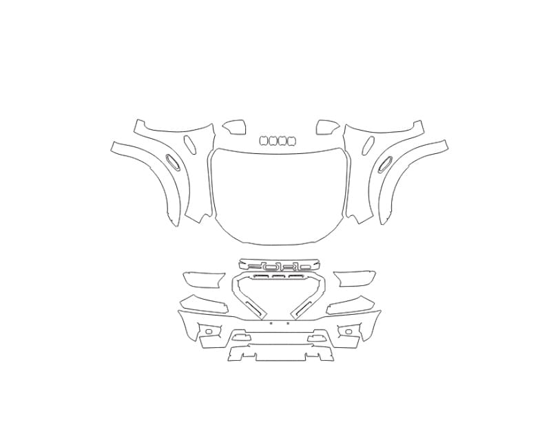 Formatki PPF do karoserii Ford Ranger (2019) Raptor – zestaw