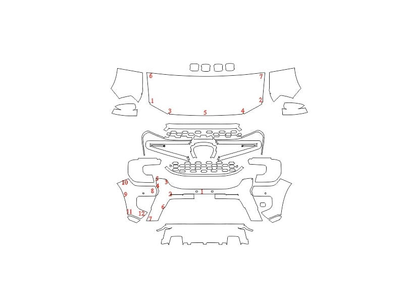 Formatki PPF do karoserii Ford Ranger (2022) Wildtrack – zestaw