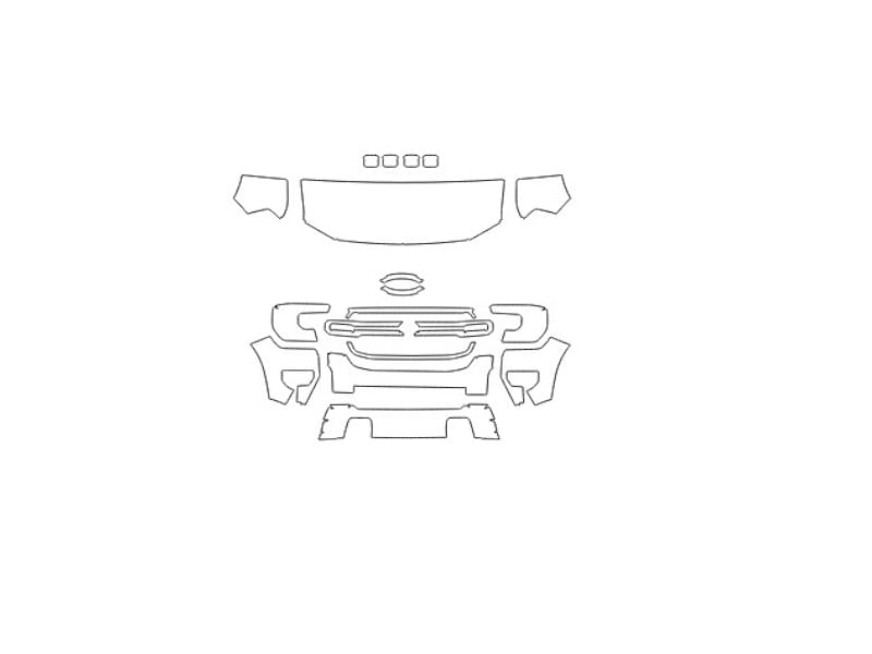 Formatki PPF do karoserii Ford Ranger (2024) XL – zestaw