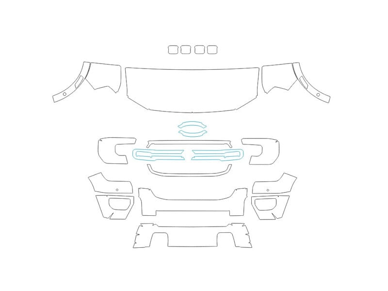 Formatki PPF do karoserii Ford Ranger (2024) XLT – zestaw