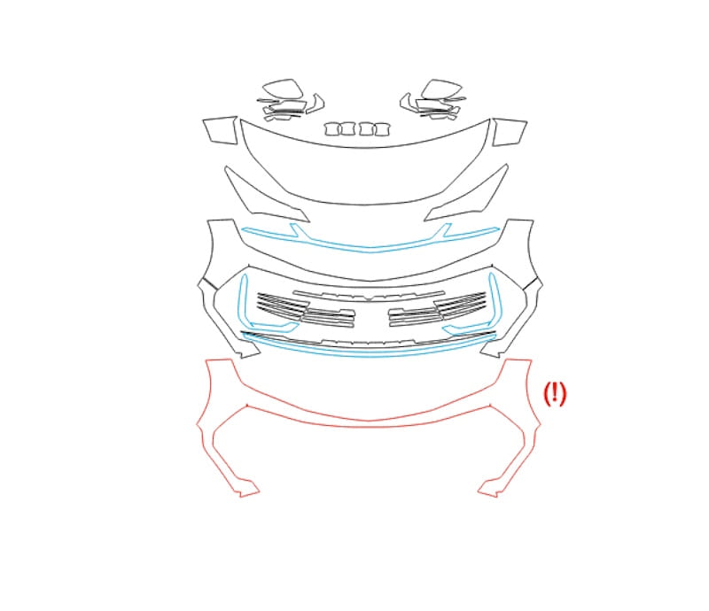 Formatki PPF do karoserii Geely Coolray (2025) – zestaw