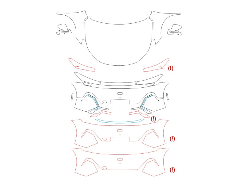 Formatki PPF do karoserii Geely Galaxy (2025) Starship 7 EM-i – zestaw