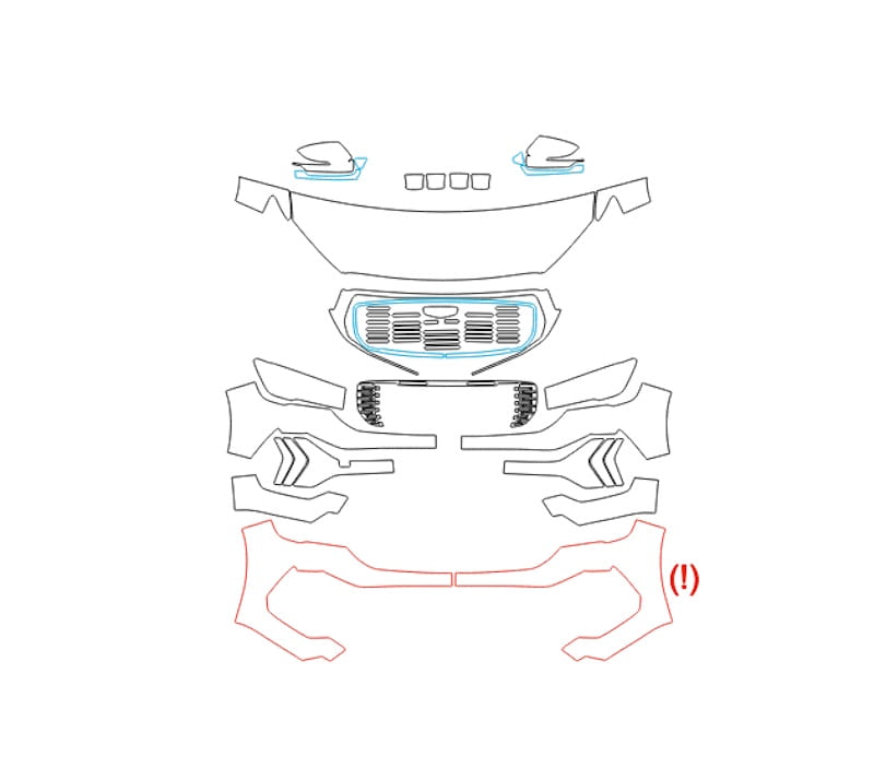 Formatki PPF do karoserii Geely Monjaro (2024) HI-X – zestaw