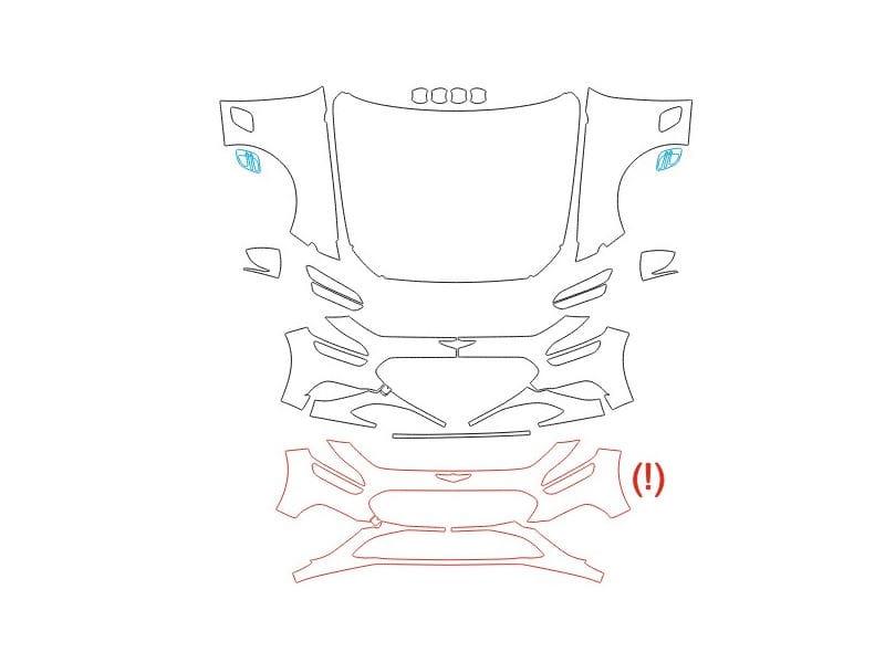 Formatki PPF do karoserii Genesis G70 (2021) – zestaw
