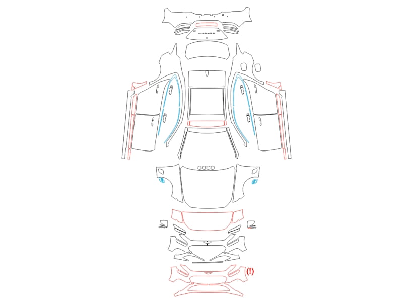 Formatki PPF do karoserii Genesis G70 (2021) – zestaw