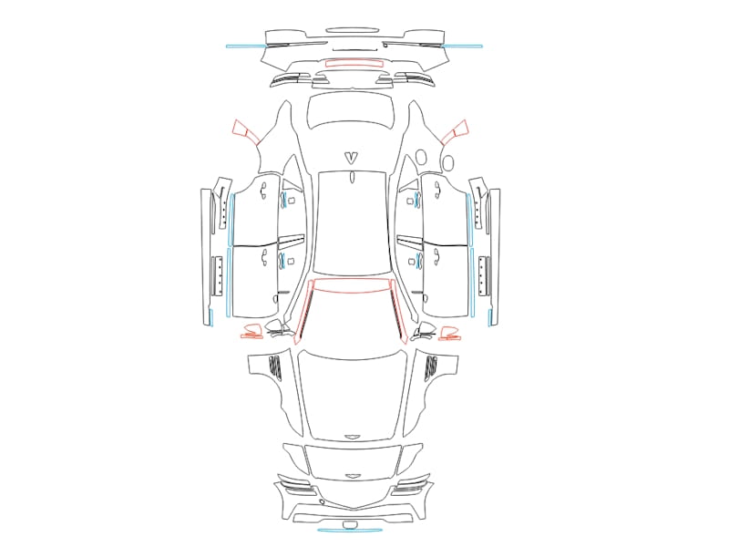 Formatki PPF do karoserii Genesis G80 (2020) – zestaw
