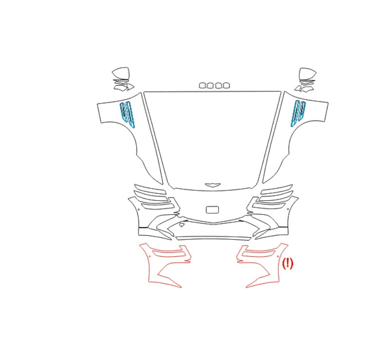 Formatki PPF do karoserii Genesis G80 (2025) Sport – zestaw