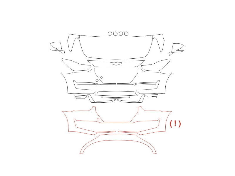 Formatki PPF do karoserii Genesis G90 (2017) – zestaw