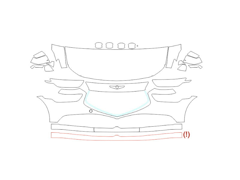 Formatki PPF do karoserii Genesis G90 (2019) – zestaw