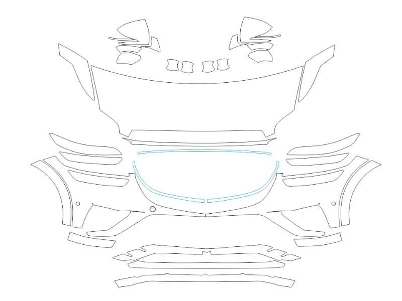 Formatki PPF do karoserii Genesis GV70 Sport (2021) – zestaw