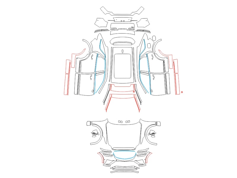 Formatki PPF do karoserii Genesis GV70 Sport (2021) – zestaw