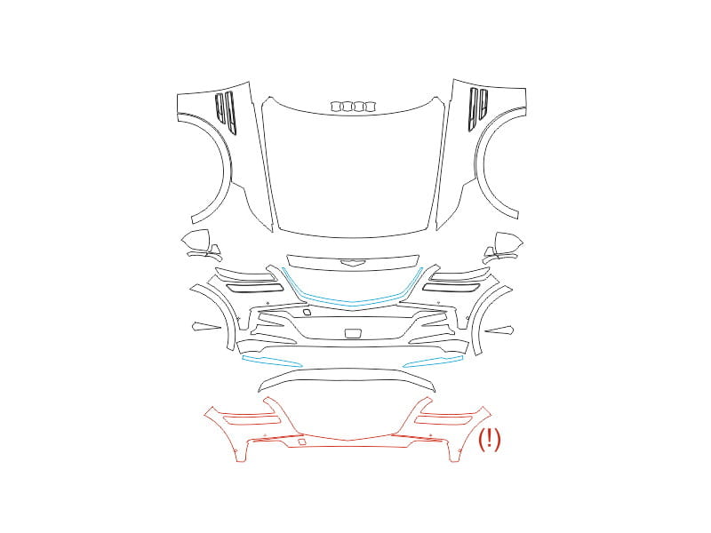 Formatki PPF do karoserii Genesis GV80 (2020) – zestaw
