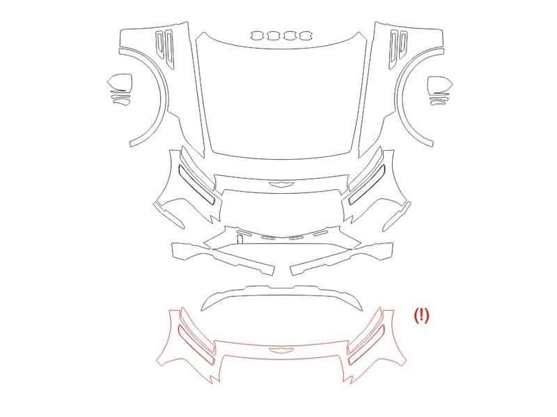 Formatki PPF do karoserii Genesis GV80 (2025) Coupe – zestaw