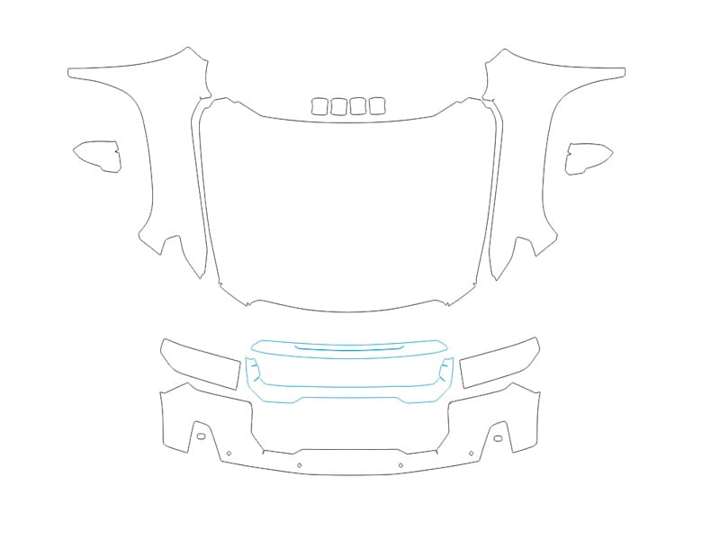 Formatki PPF do karoserii GMC Acadia (2020) AT4 – zestaw