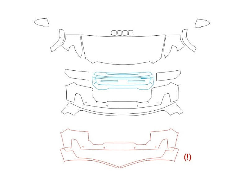 Formatki PPF do karoserii GMC Acadia (2020) Denali – zestaw