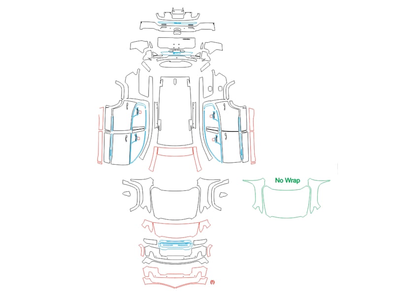 Formatki PPF do karoserii GMC Acadia (2020) Denali – zestaw