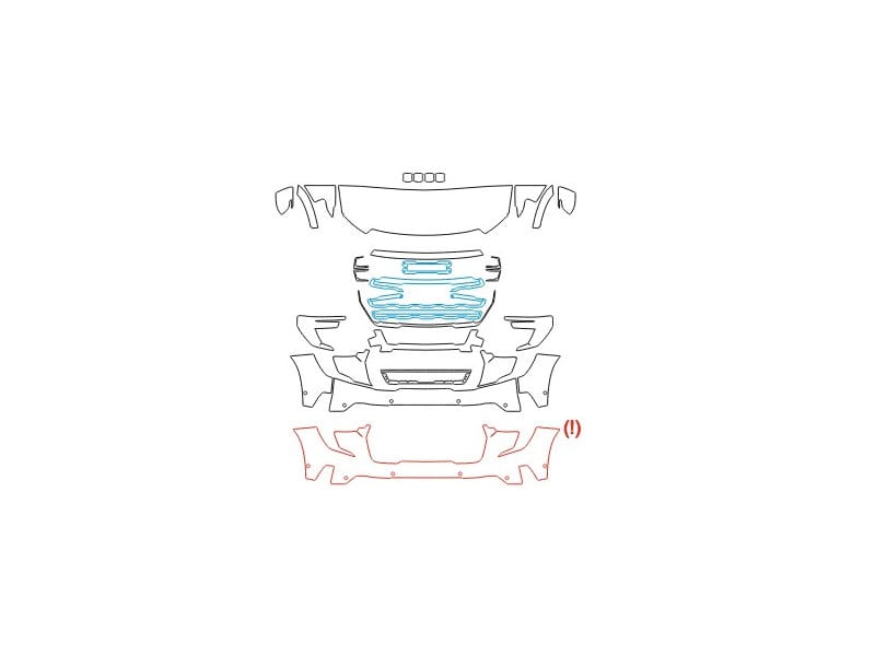 Formatki PPF do karoserii GMC Acadia (2024) AT4 SUV – zestaw