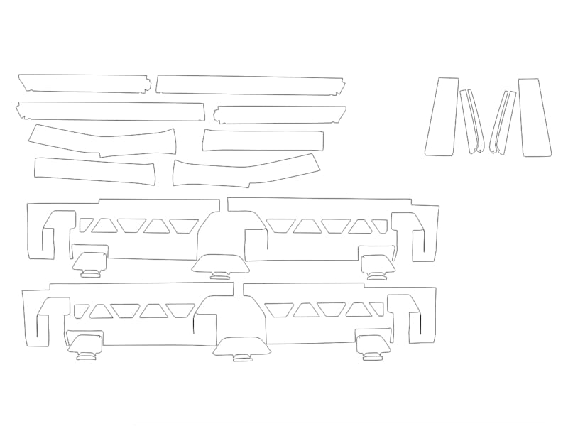 Formatki PPF do karoserii GMC Hummer (2022) EV – zestaw