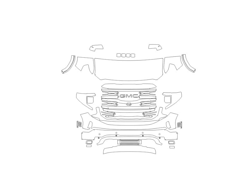 Formatki PPF do karoserii GMC Sierra 1500 (2023) HD AT Crew Cab Standart Bed – zestaw