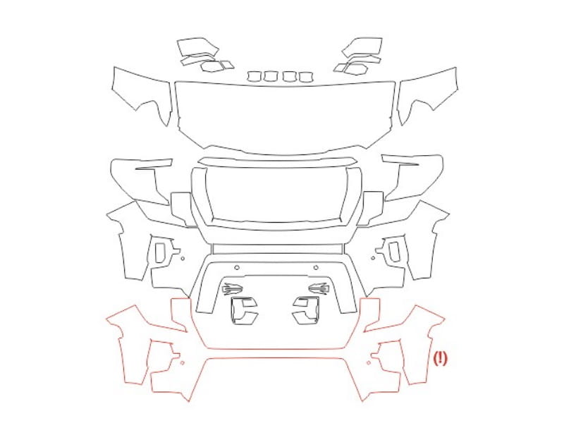 Formatki PPF do karoserii GMC Yukon (2021) AT4 – zestaw