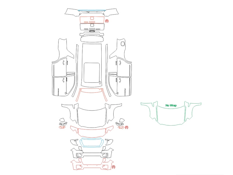 Formatki PPF do karoserii GMC Yukon (2021) Denali – zestaw
