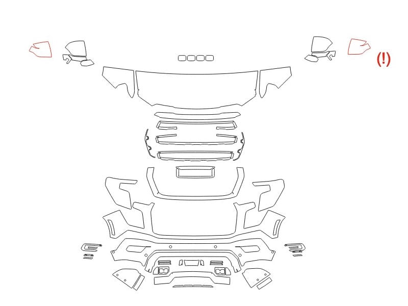 Formatki PPF do karoserii GMC Yukon (2025) AT4 – zestaw