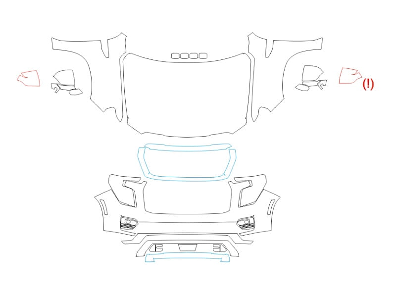 Formatki PPF do karoserii GMC Yukon (2025) Denali – zestaw