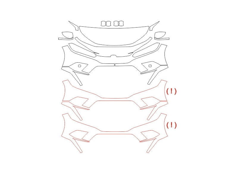 Formatki PPF do karoserii Honda Civic (2021) – zestaw