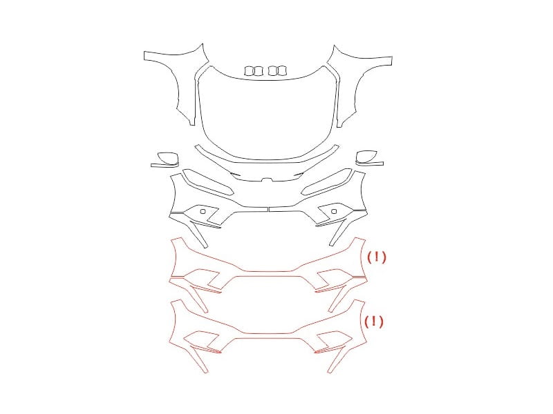 Formatki PPF do karoserii Honda Civic (2021) – zestaw