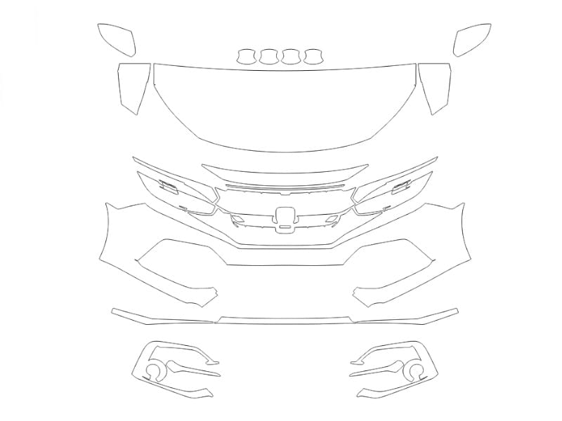 Formatki PPF do karoserii Honda Civic (2021) Hatchback Sport – zestaw