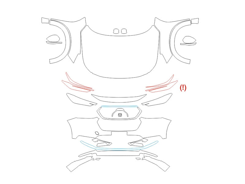 Formatki PPF do karoserii Honda HR-V (2021) RS – zestaw