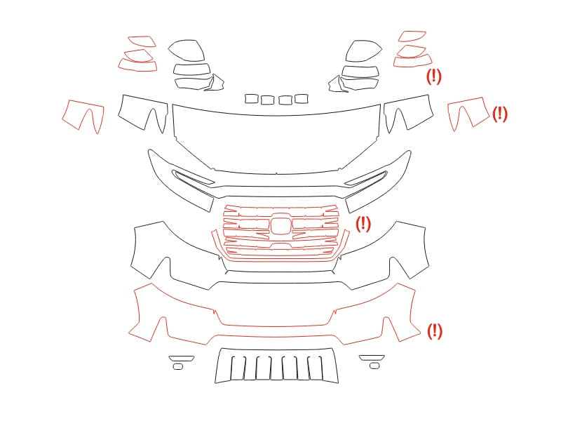 Formatki PPF do karoserii Honda Passport (2021) – zestaw
