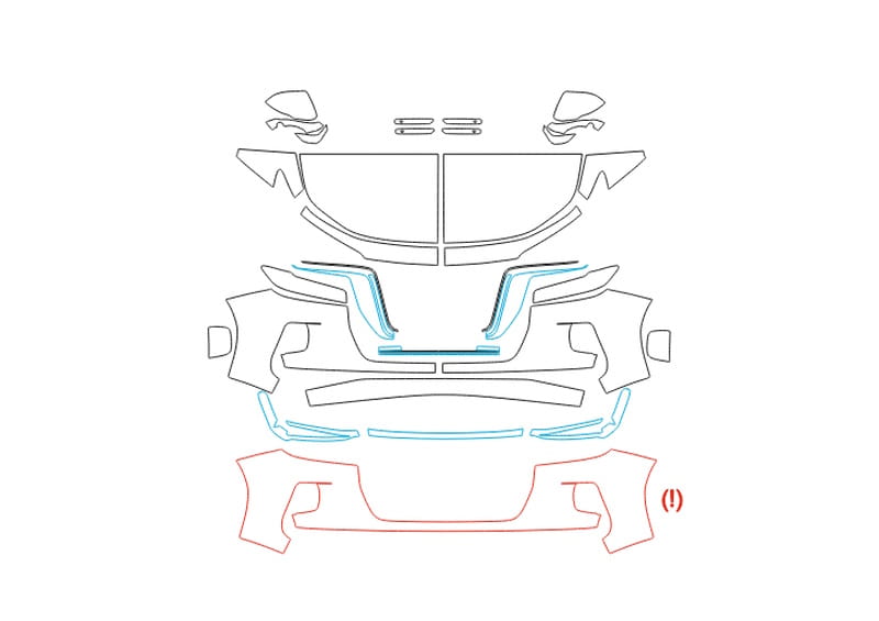 Formatki PPF do karoserii Hongqi H9 (2021) – zestaw