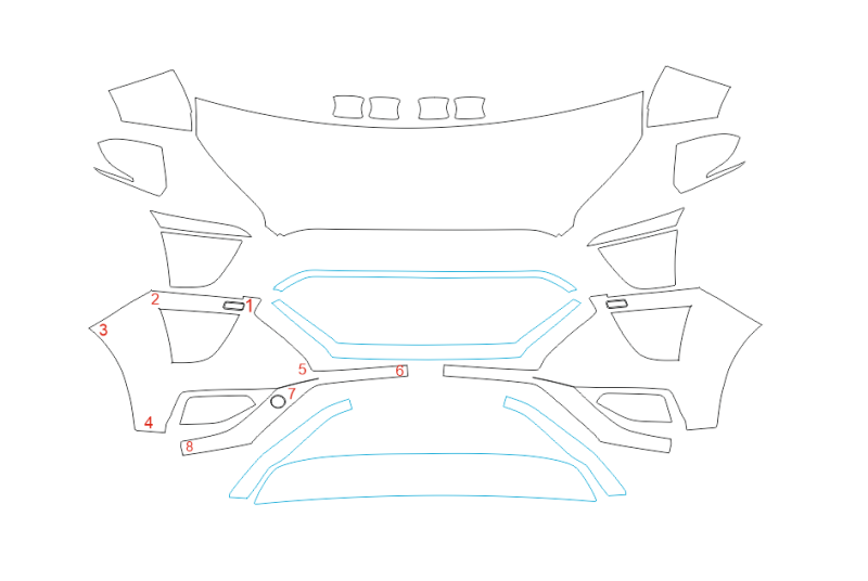 Formatki PPF do karoserii Hyundai Creta (2021) – zestaw