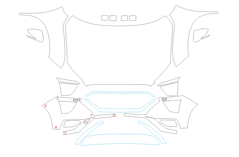 Formatki PPF do karoserii Hyundai Creta (2021) – zestaw