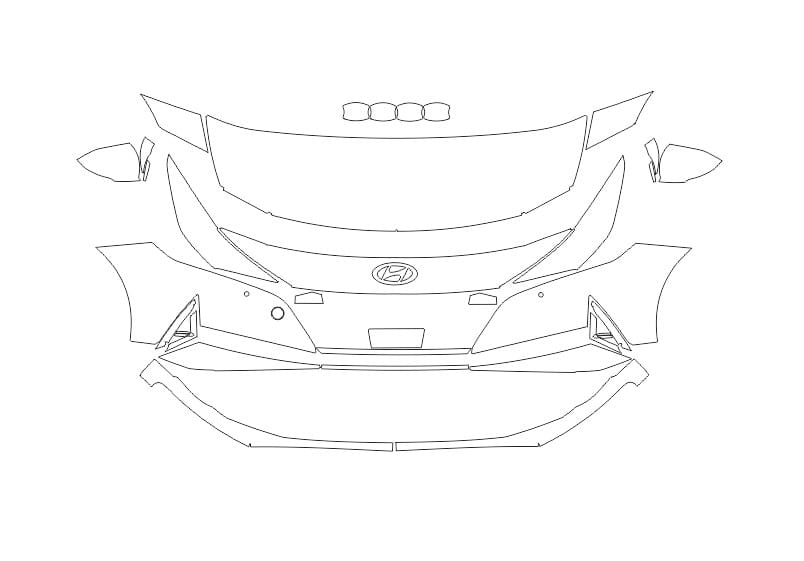 Formatki PPF do karoserii Hyundai Elantra (2021) – zestaw