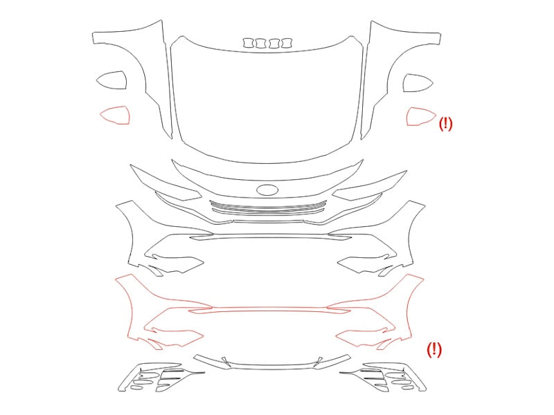 Formatki PPF do karoserii Hyundai Elantra (2023) Limited – zestaw