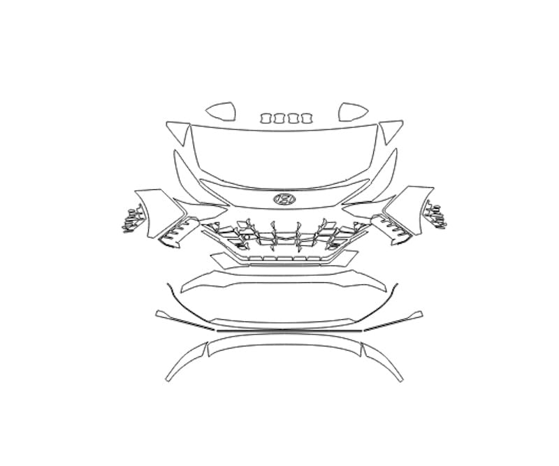 Formatki PPF do karoserii Hyundai Elantra (2023) N – zestaw