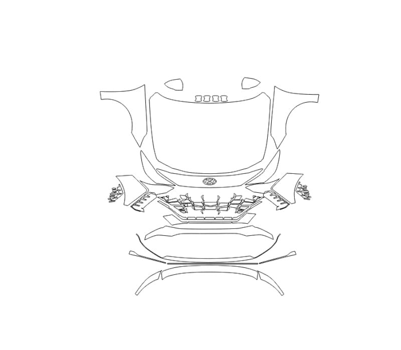 Formatki PPF do karoserii Hyundai Elantra (2023) N – zestaw