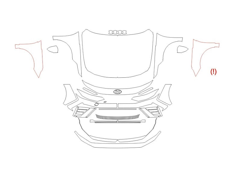 Formatki PPF do karoserii Hyundai Elantra (2024) N – zestaw