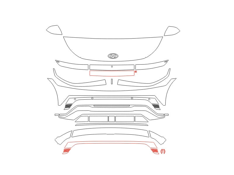 Formatki PPF do karoserii Hyundai IONIQ 5 (2025) SEL – zestaw