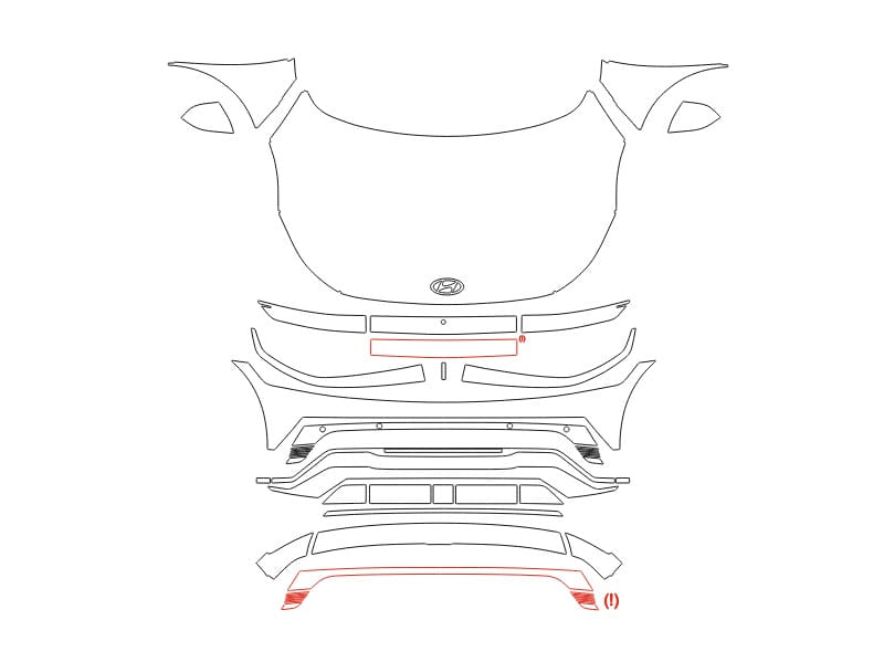 Formatki PPF do karoserii Hyundai IONIQ 5 (2025) SEL – zestaw