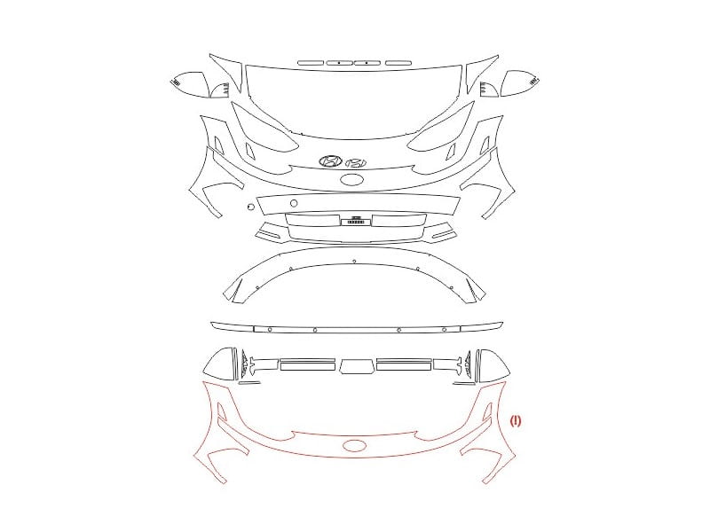 Formatki PPF do karoserii Hyundai IONIQ 6 (2023) – zestaw