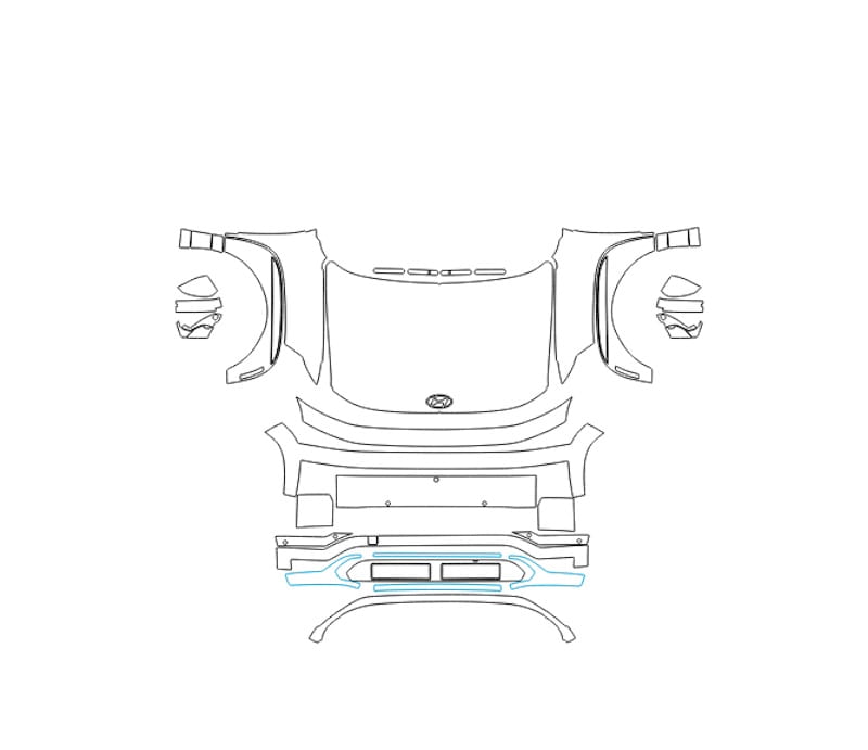 Formatki PPF do karoserii Hyundai IONIQ 9 (2025) Calligraphy – zestaw