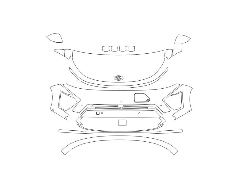 Formatki PPF do karoserii Hyundai Kona (2024) Electric – zestaw
