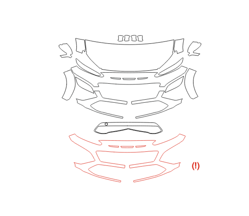 Formatki PPF do karoserii Hyundai Kona N-Line (2021) – zestaw