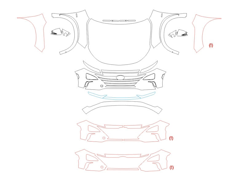 Formatki PPF do karoserii Hyundai Nexo (2019) – zestaw