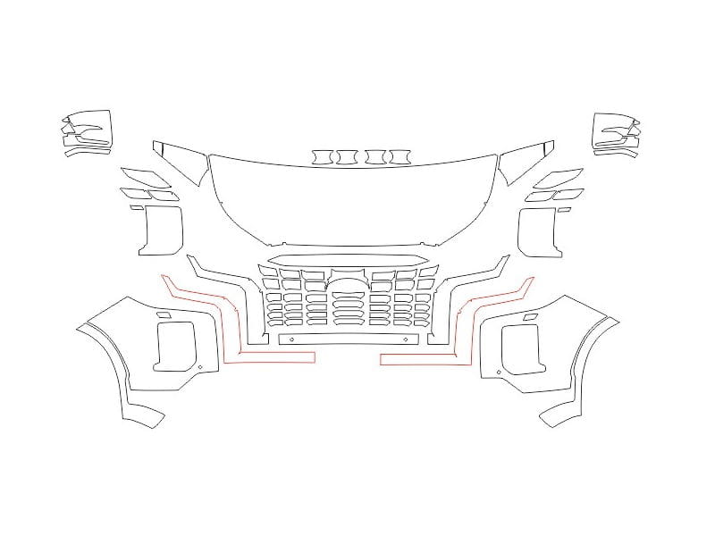 Formatki PPF do karoserii Hyundai Palisade (2022) – zestaw